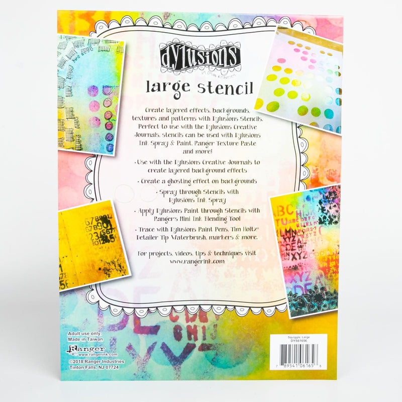 Beige Dyan Reaveley's Dylusions Stencils 22.5x30cm - Squiggle Stencils and Templates