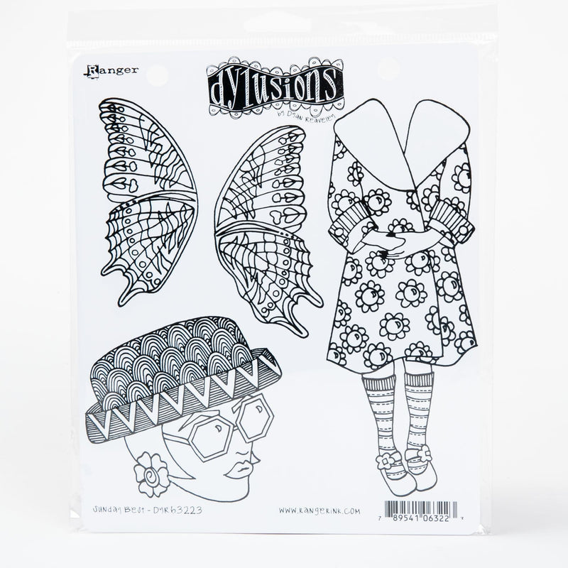 Dark Gray Dyan Reaveley's Dylusions Cling Stamp Collections 21x17.5cm - Sunday Best Stamp Pads