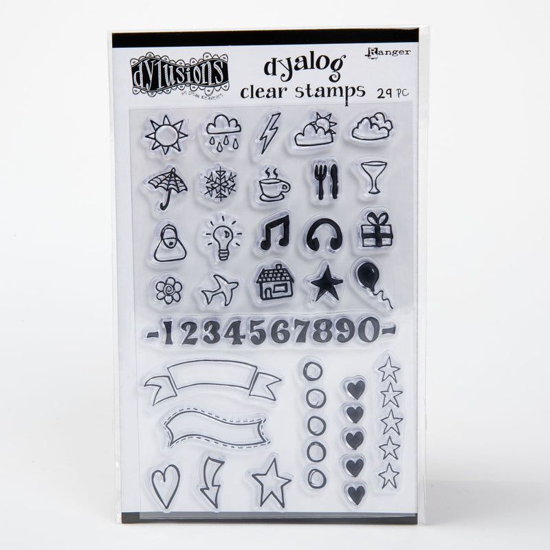 Gray Dyan Reaveley's Dylusions Clear Stamps 10x20cm - The Full Package Stamp Pads