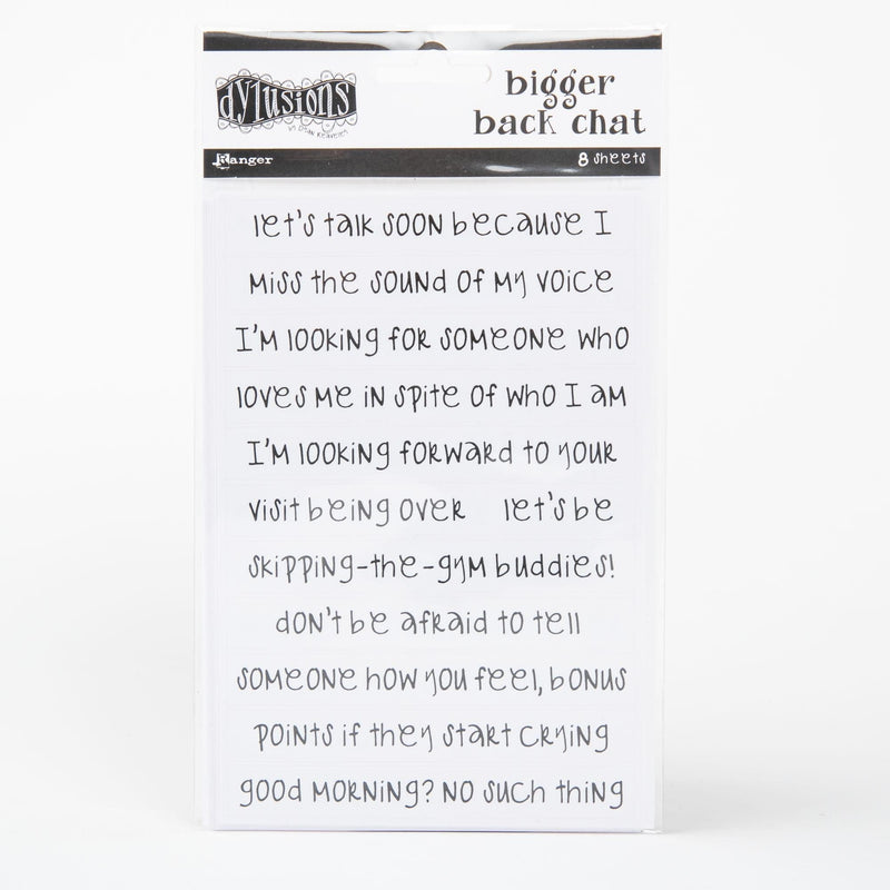 White Smoke Dyan Reaveley's Dylusions Bigger Back Chat Stickers - White Planners and Journals