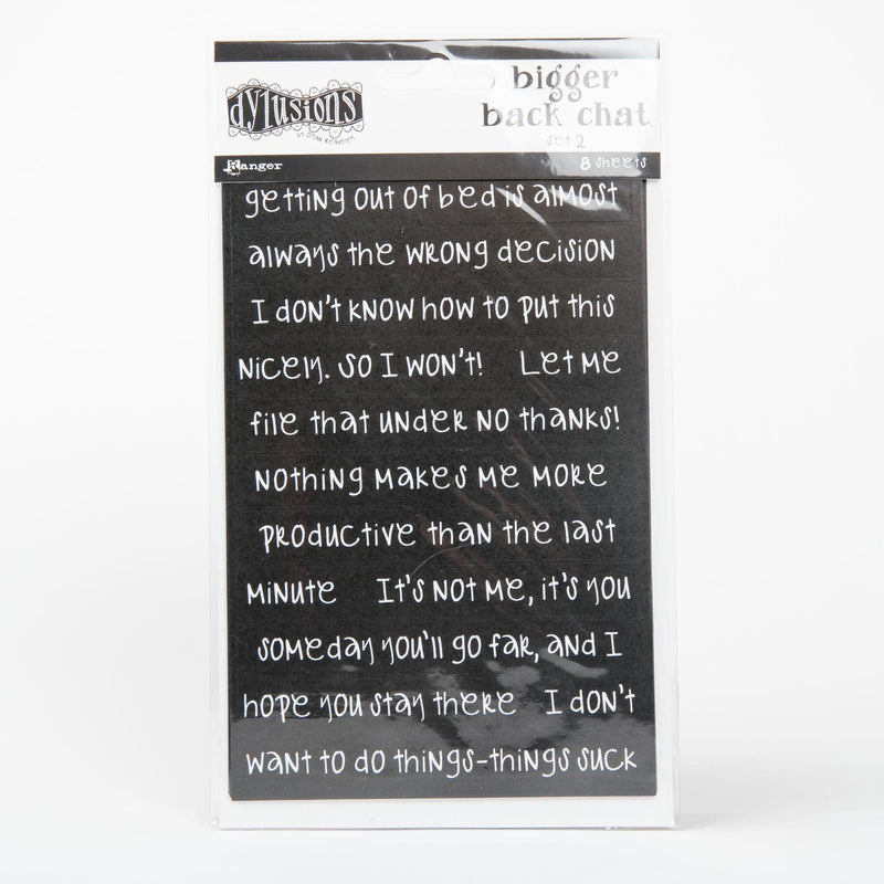 Dark Slate Gray Dyan Reaveley's Dylusions Bigger Back Chat Stickers - Black Set
