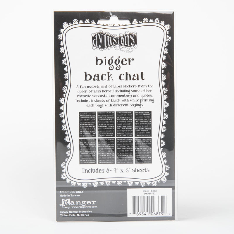 Dim Gray Dyan Reaveley's Dylusions Bigger Back Chat Stickers - Black Set
