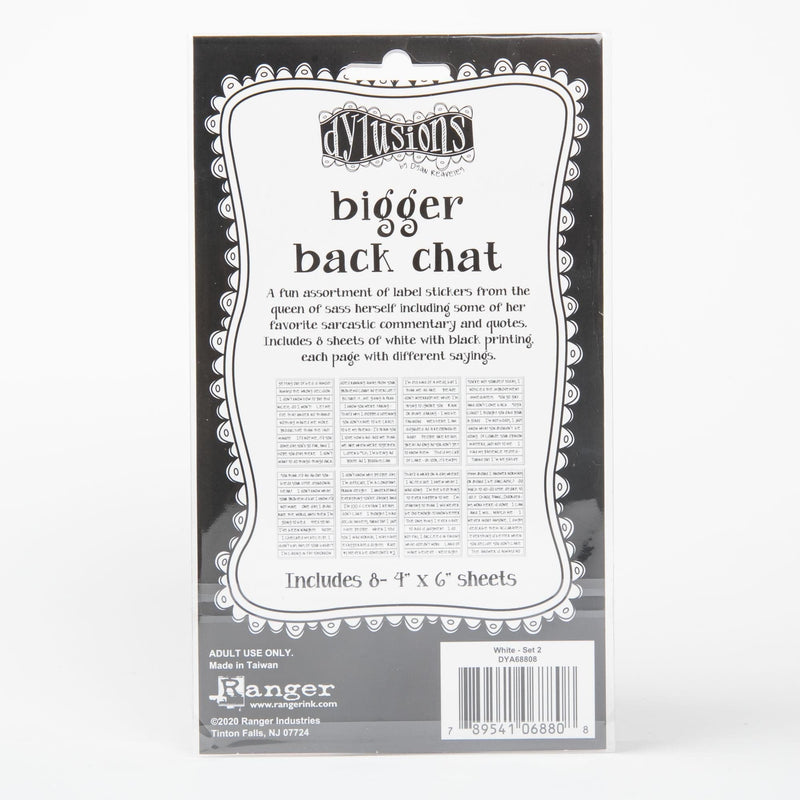 Lavender Dyan Reaveley's Dylusions Bigger Back Chat Stickers - White Set