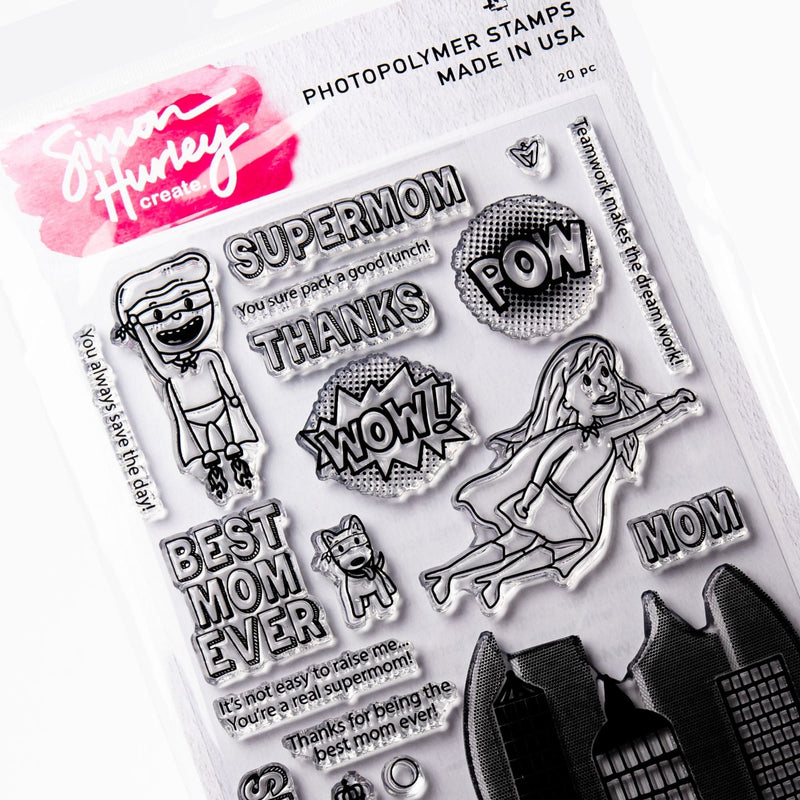 Gray Simon Hurley create. Cling Stamps 15x22.5cm

Supermom! Stamp Pads