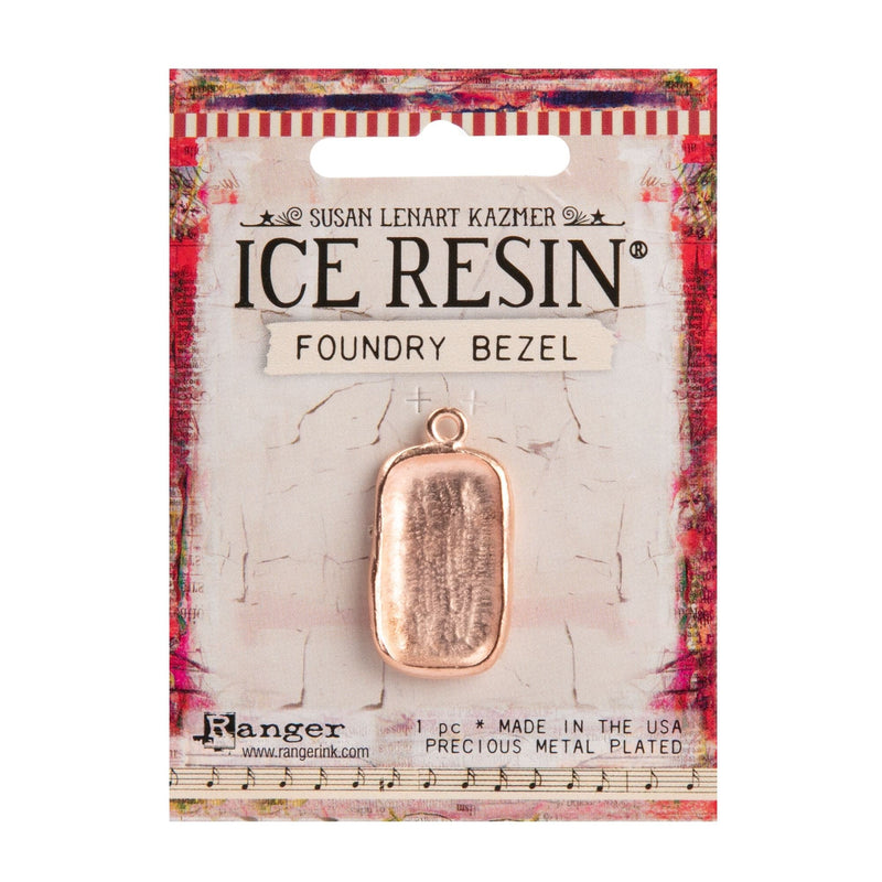 Light Gray Ice Resin Foundry Bezel Collection Rose Gold Rectangle Disco Resin Jewelry Making