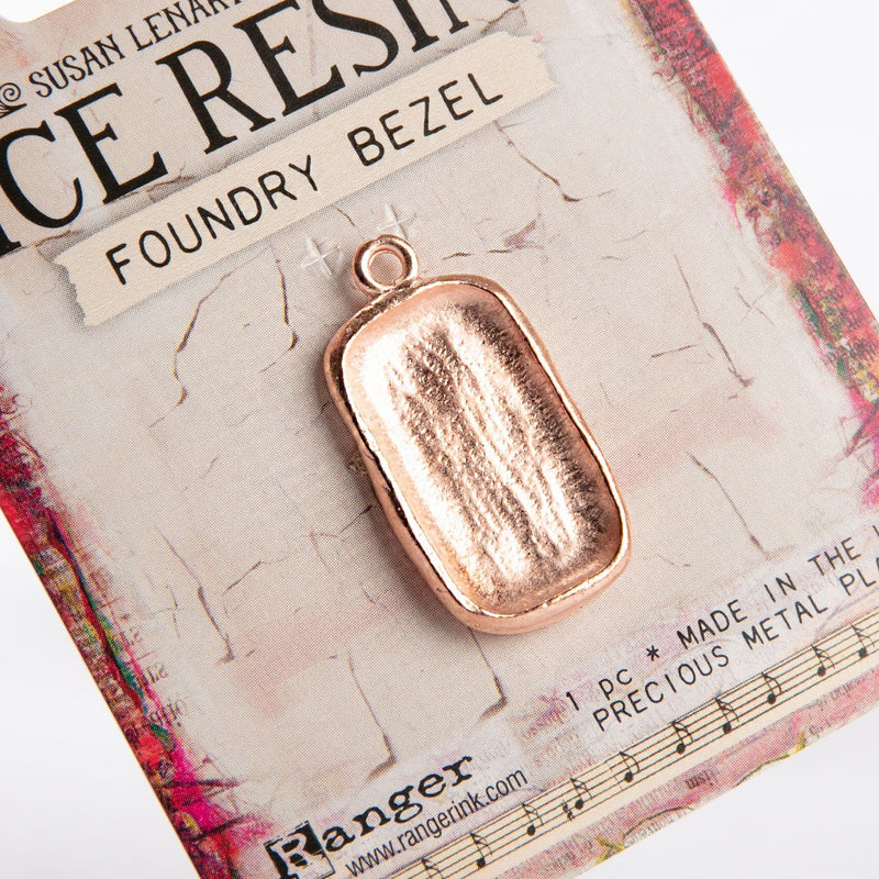 Light Gray Ice Resin Foundry Bezel Collection Rose Gold Rectangle Disco Resin Jewelry Making