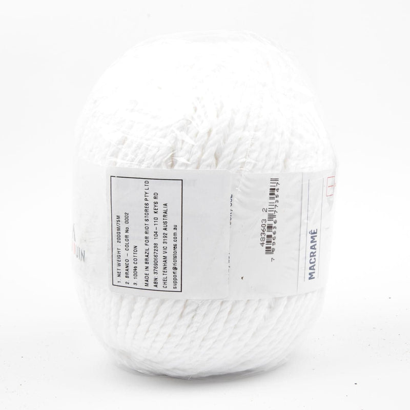 Light Gray White - Macrame Yarn 200 Grams 75 Metres Macrame Cord