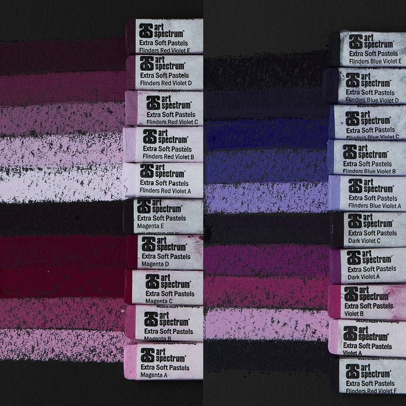 Slate Gray Art Spectrum Extra Soft Square Pastel Set Of 20 - Violets Pastels & Charcoal