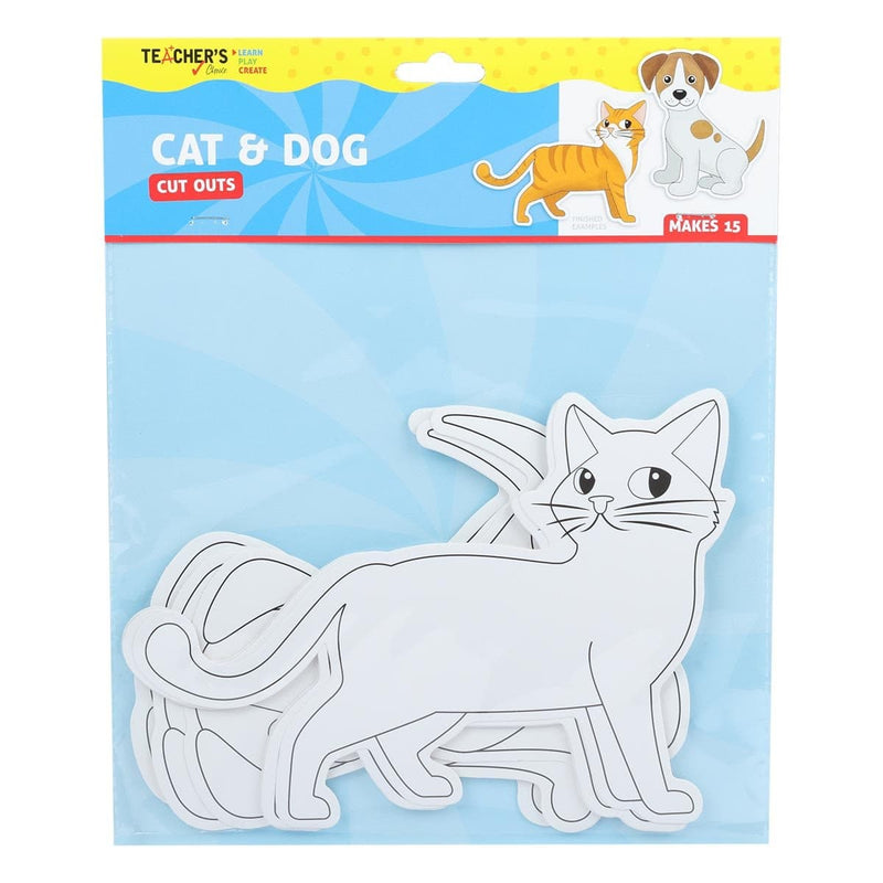Powder Blue Teacher's Choice Cat and Dog Paper Cut Outs 15 Pieces Kids Paper Shapes