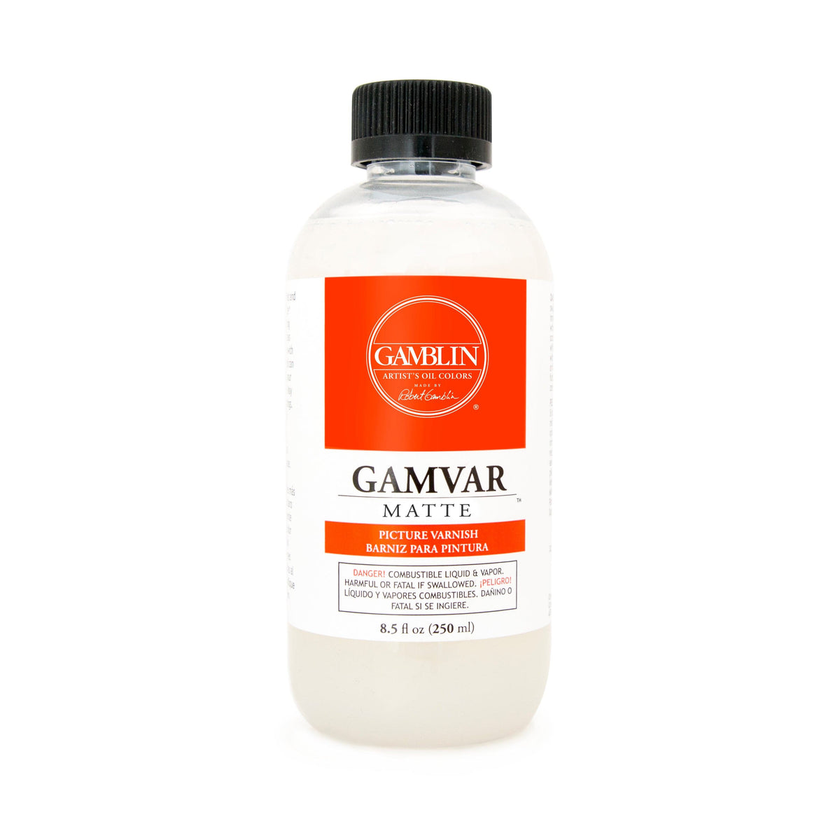Orange Red Gamblin Gamvar Picture Varnish Matte 250mL/8.5Oz Oil Paints