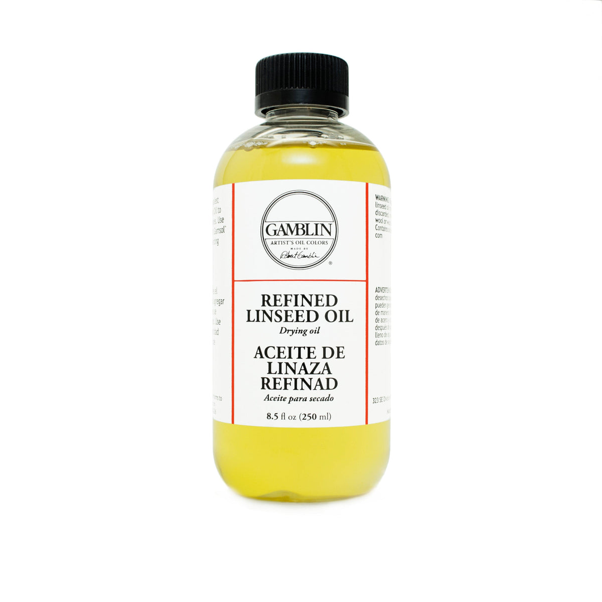 Dark Slate Gray Gamblin Refined Linseed Oil 250ml/8.5oz Oil Paints