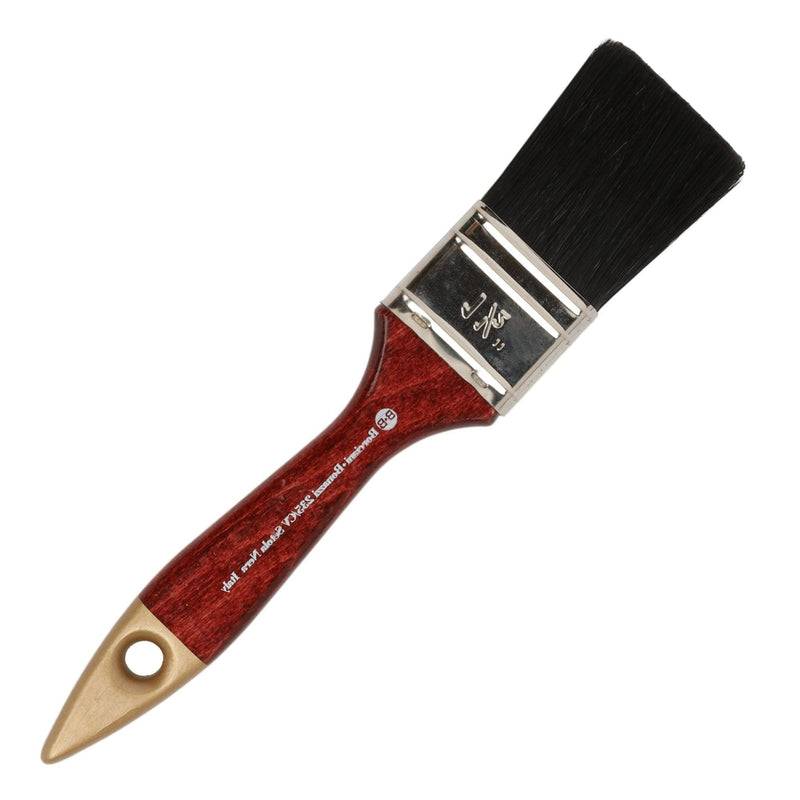 Dark Red Borciani Bonazzi Professional Artist Paint Brush Black Bristle Series 235/CV Size 3.8cm Triple Thickness Paint Brushes