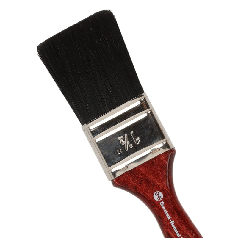 Black Borciani Bonazzi Professional Artist Paint Brush Black Bristle Series 235/CV Size 3.8cm Triple Thickness Paint Brushes