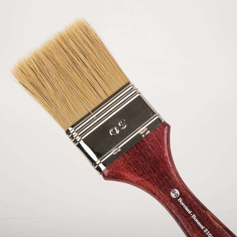 Dark Khaki Borciani Bonazzi Professional Artist Paint Brush Natural Bristle Series 210/V Size 50 Paint Brushes