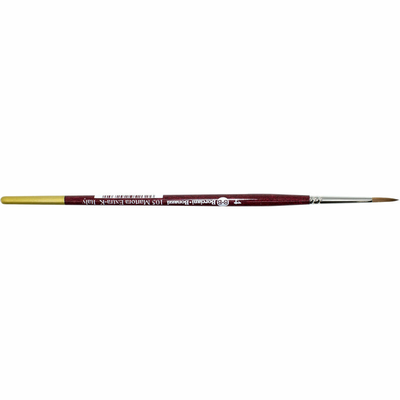 White Borciani Series 105 Kolinsky Sable Round Nickel Plated Brass Ferrule Short Handle Professional Artist Paint Brush Size 4 Paint Brushes