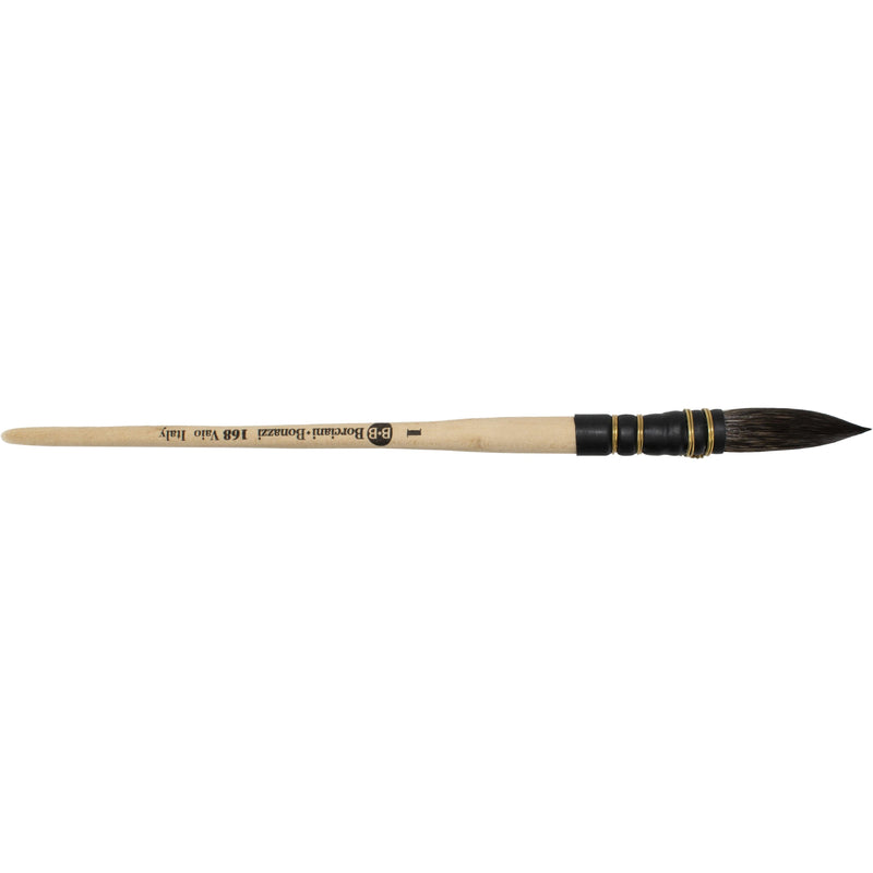 Tan Borciani Series 168 Squirrel Quill Watercolor Professional Artist Paint Brush Size 1 Paint Brushes