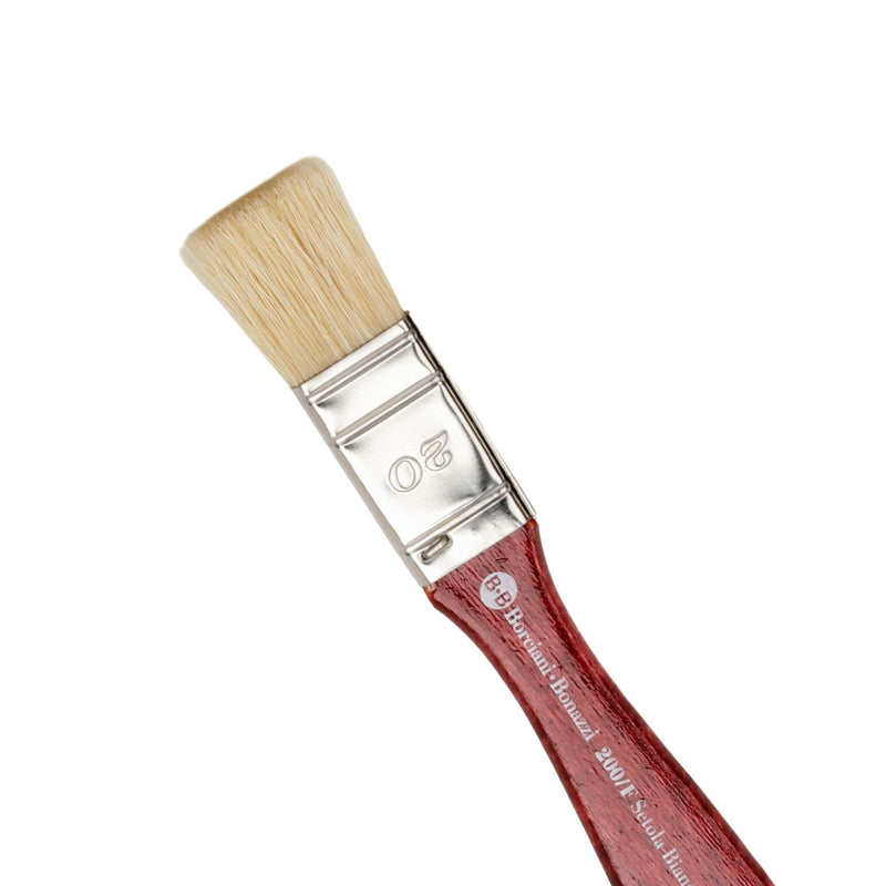 Tan Borciani Bonazzi Professional Artist Paint Brush Extra Fine White Bristle Series 200/F Size 20 Simple Thickness Paint Brushes