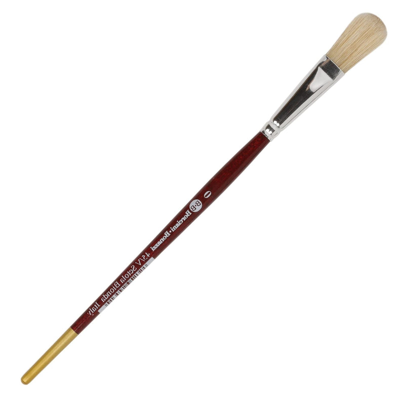 Dark Red Borciani Bonazzi Professional Artist Paint Brush Natural Bristle Series 45/V Size 0 Filbert Paint Brushes