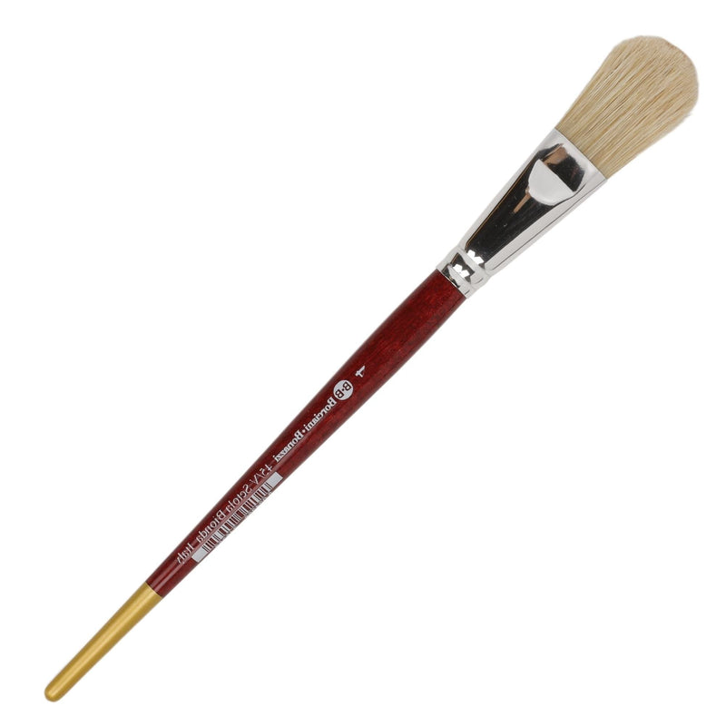 Dark Red Borciani Bonazzi Professional Artist Paint Brush Natural Bristle Series 45/V Size 4 Filbert Paint Brushes