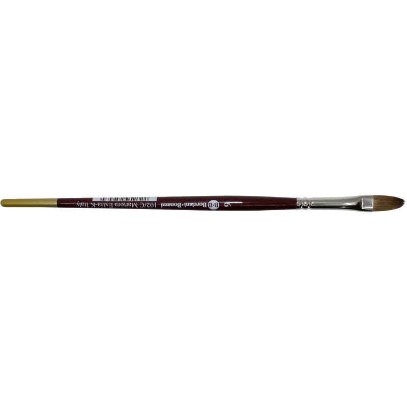 Dark Slate Gray Borciani Series 102/c Kolinsky Sable Cats Tongue  Nickel Plated Brass Ferrule Short Handle Professional Artist Paint Brush Size  6 Paint Brushes