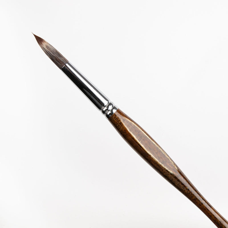 Rosy Brown Borciani Bonazzi Professional Artist Brush UNICO Series 800 SIZE 18 Mongoose Synthetic Short Handle Round Made in Italy Paint Brushes