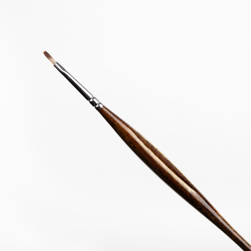 Saddle Brown Borciani Bonazzi Professional Artist Brush UNICO Series 801 SIZE 1 Mongoose Synthetic Short Handle Flat Made in Italy Paint Brushes