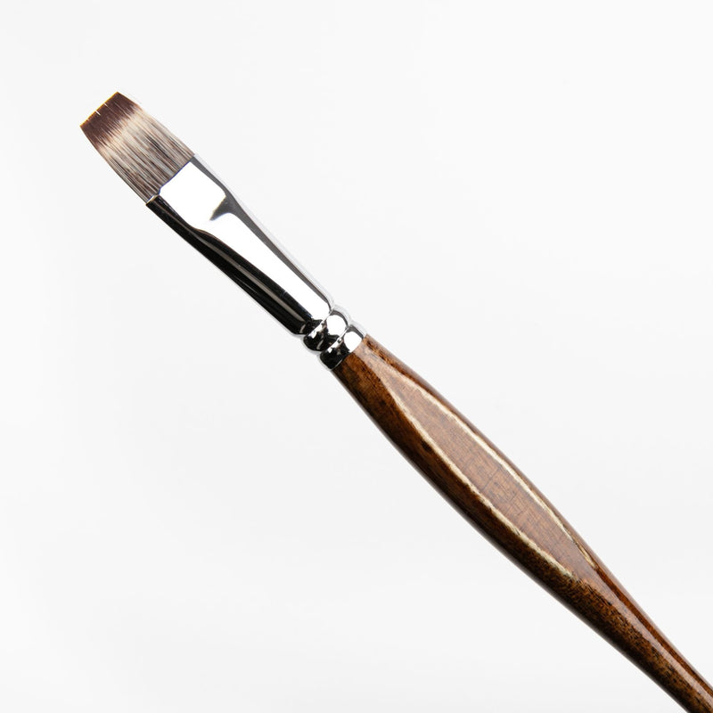 Rosy Brown Borciani Bonazzi Professional Artist Brush UNICO Series 801 SIZE 14 Mongoose Synthetic Short Handle Flat Made in Italy Paint Brushes