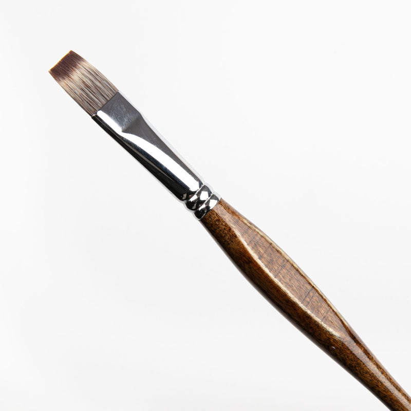 Rosy Brown Borciani Bonazzi Professional Artist Brush UNICO Series 801 SIZE 16 Mongoose Synthetic Short Handle Flat Made in Italy Paint Brushes