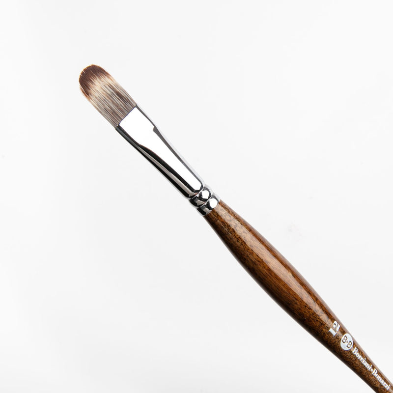 Rosy Brown Borciani Bonazzi Professional Artist Brush UNICO Series 802 SIZE 12 Mongoose Synthetic Short Handle Cat's Tongue Made in Italy Paint Brushes