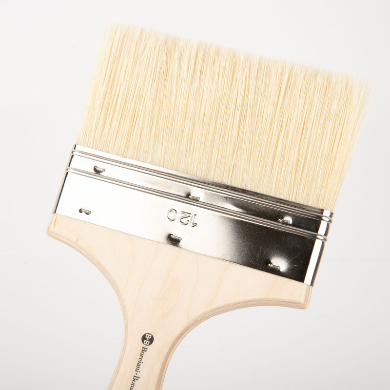 Bisque Borciani Bonazzi Professional Artist Paint Brush Extra Fine White Bristle Series 208 Size 120mm Double Thickness Paint Brushes
