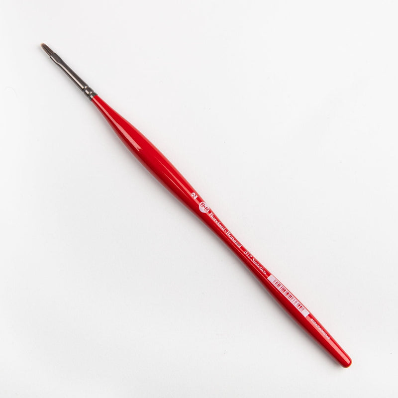 Red Borciani Bonazzi Professional Artist Brush UNICO Series 812 SIZE 2 Silver Synthetic Short Handle Cat's Tongue Made in Italy Paint Brushes