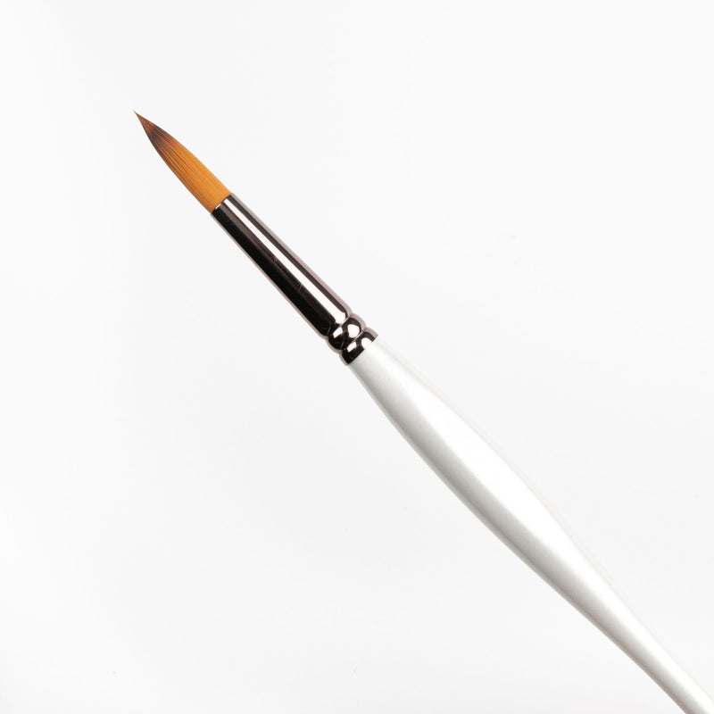 Black Borciani Bonazzi Professional Artist Brush UNICO Series 820 SIZE 14 Flamed Synthetic Short Handle Round Made in Italy Paint Brushes