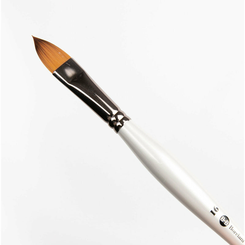 Dark Slate Gray Borciani Bonazzi Professional Artist Brush UNICO Series 822 SIZE 16 Flamed Synthetic Short Handle Cat's Tongue Made in Italy Paint Brushes