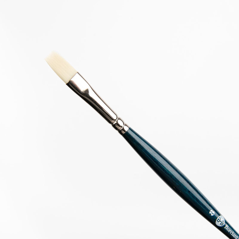 Black Borciani Bonazzi Professional Artist Brush UNICO Series 831 SIZE 8 Off-White Synthetic Short Handle Flat Made in Italy Paint Brushes