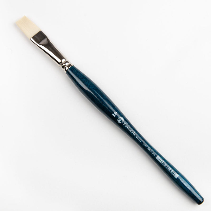 Dark Slate Gray Borciani Bonazzi Professional Artist Brush UNICO Series 831 SIZE 16 Off-White Synthetic Short Handle Flat Made in Italy Paint Brushes