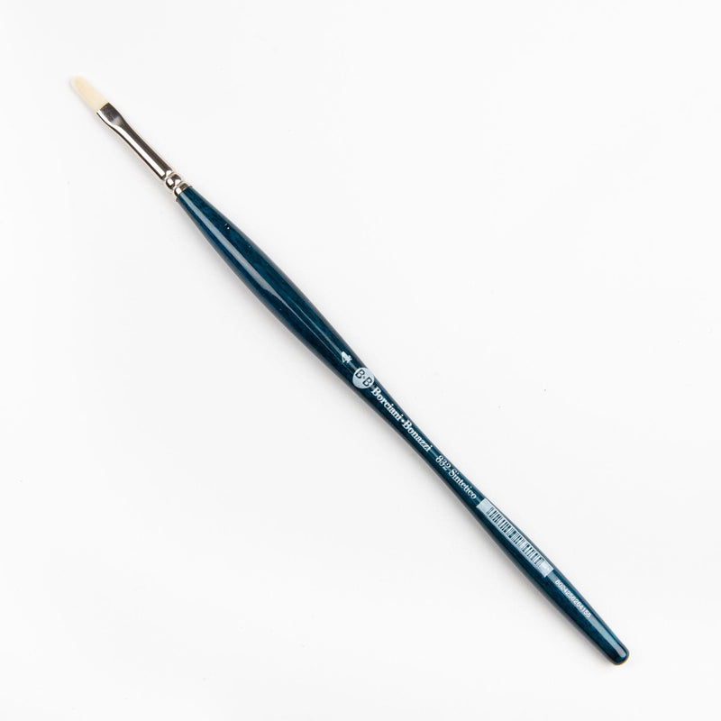 Dark Slate Gray Borciani Bonazzi Professional Artist Brush UNICO Series 832 SIZE 4 Off-White Synthetic Short Handle Cat's Tongue Made in Italy Paint Brushes