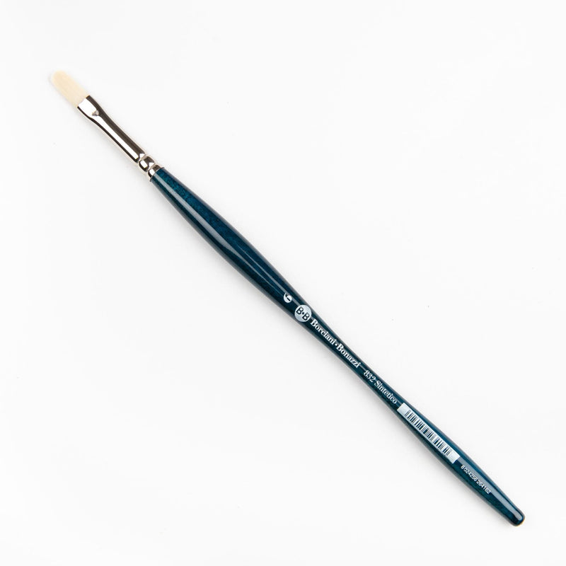 Black Borciani Bonazzi Professional Artist Brush UNICO Series 832 SIZE 6 Off-White Synthetic Short Handle Cat's Tongue Made in Italy Paint Brushes