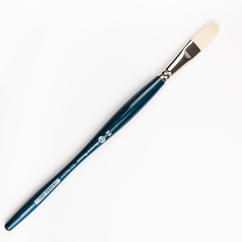 White Smoke Borciani Bonazzi Professional Artist Brush UNICO Series 832 SIZE 14 Off-White Synthetic Short Handle Cat's Tongue Made in Italy Paint Brushes