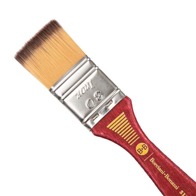 Sandy Brown Borciani Bonazzi Professional Artist Paint Brush Badgerlon Synthetic Series 311 Size 30 Simple Thickness Paint Brushes