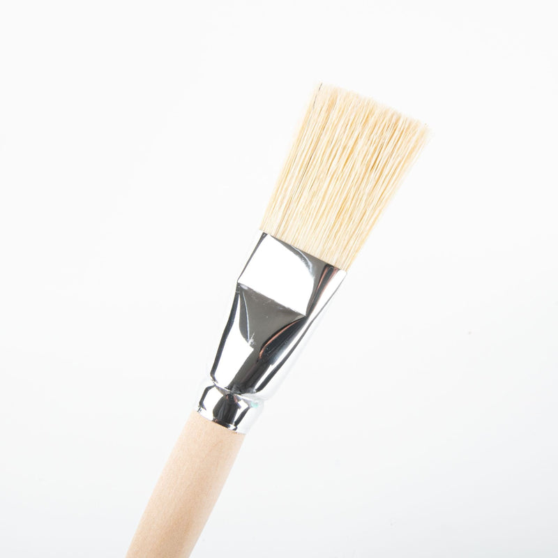 Antique White Borciani Bonazzi Professional Artist Paint Brush Natural Bristle Series 48 Size 28 Flat Paint Brushes