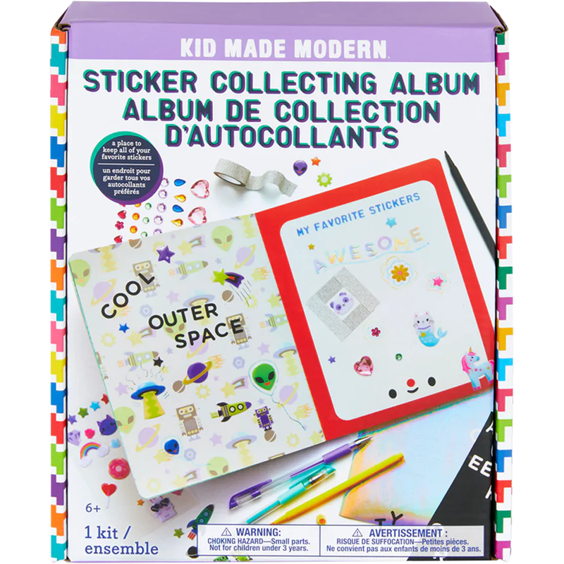 Light Gray Kid Made Modern - Sticker Collecting Album Kids Activites