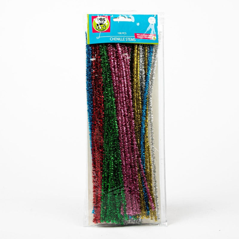 Saddle Brown Chenille Stems Bumper Pack -Glitter  Colours - 100 Pieces Pipe Cleaners