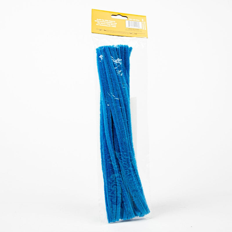 Dark Cyan Chenille Stems 6mm x 30cm - 40 Pieces - Blue Pipe Cleaners