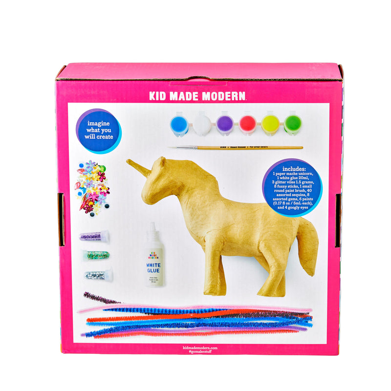 Antique White Kid Made Modern - Paint Your Own Paper Mache Unicorn Kids Craft Kits