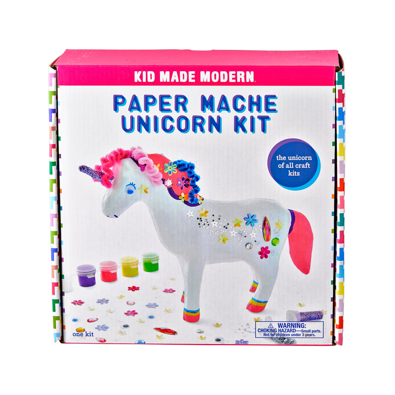 Light Gray Kid Made Modern - Paint Your Own Paper Mache Unicorn Kids Craft Kits