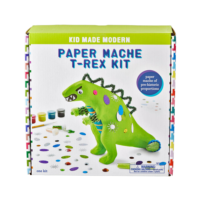 Beige Kid Made Modern - Paint Your Own Paper Mache T Rex Kids Craft Kits