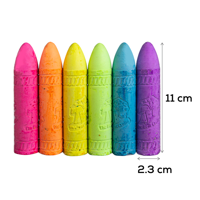 Goldenrod TBC Washable Neon Sidewalk Chalk (6 Piece) Kids Drawing Supplies