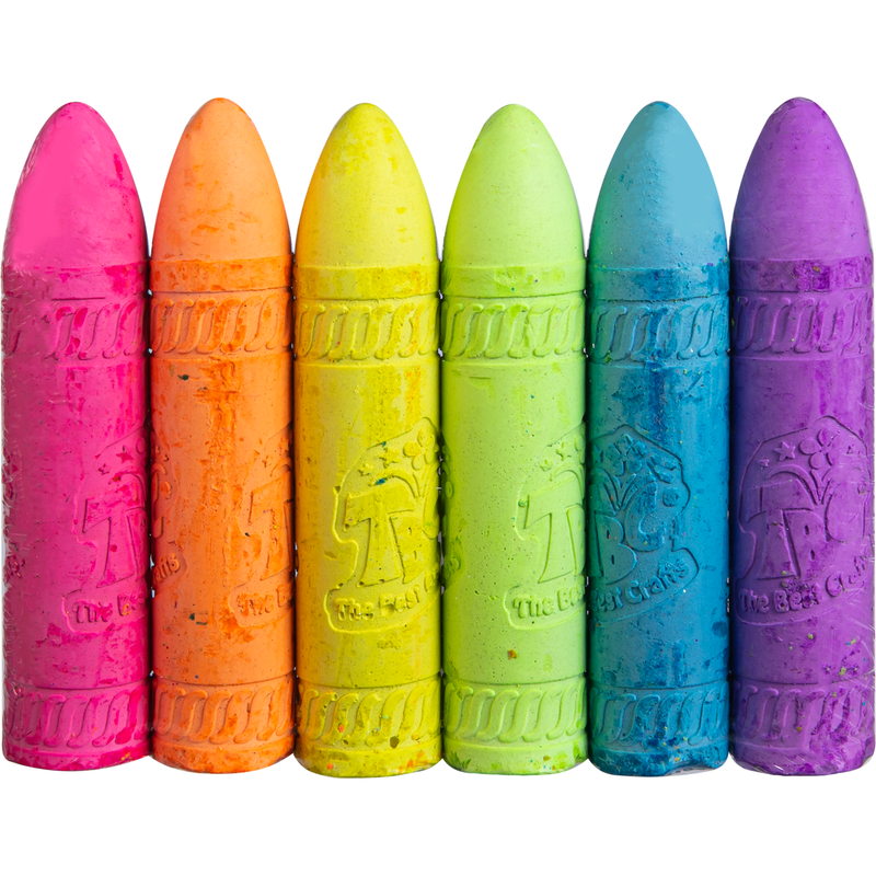 Goldenrod TBC Washable Neon Sidewalk Chalk (6 Piece) Kids Drawing Supplies