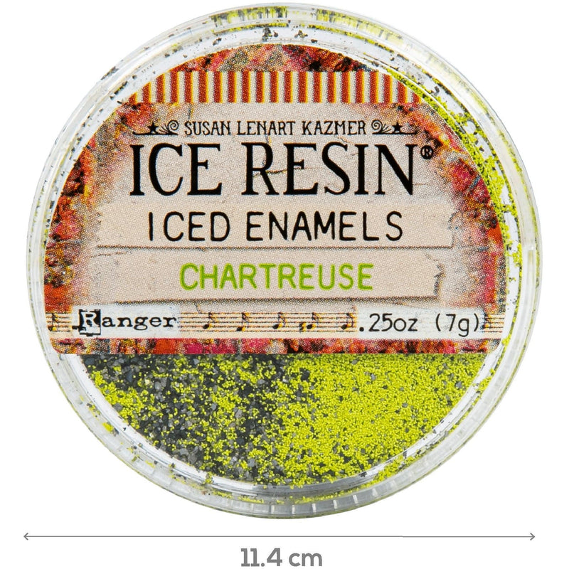 Yellow Green Iced Enamels Relique Powder 15ml - Charteuse Resin Dyes Pigments and Colours