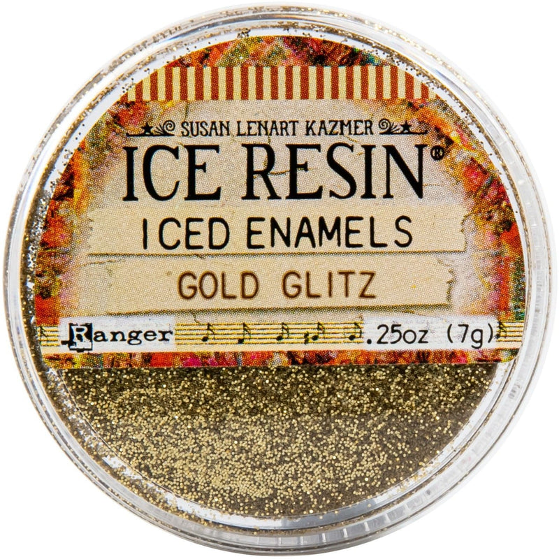 Tan Iced Enamels Relique Powder 15ml - Glitz Gold Resin Dyes Pigments and Colours